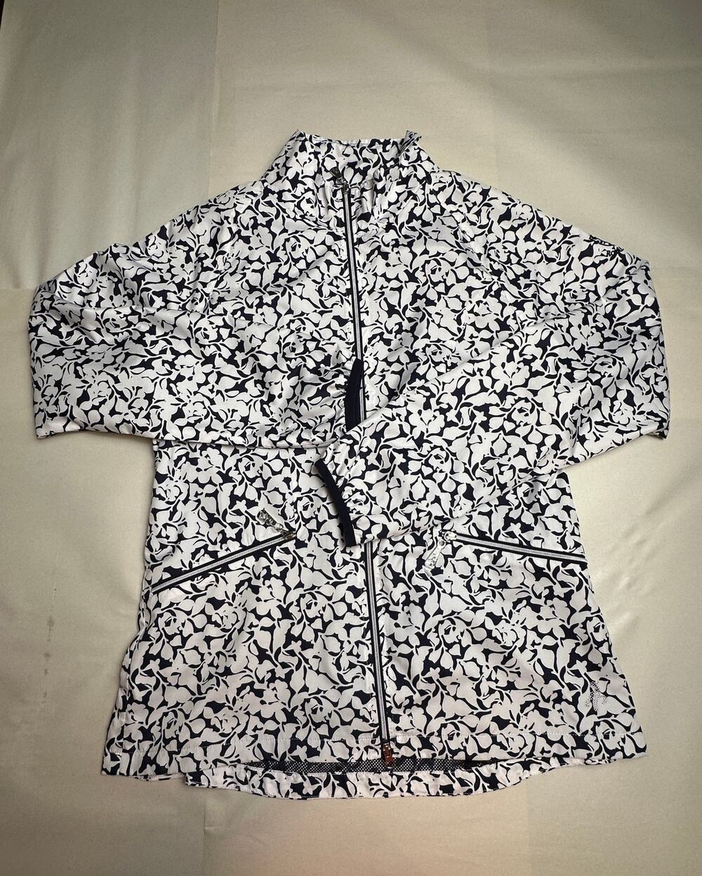 Green Lamb Women's Golf Jacket US 6 Navy White Floral Full Zip NWOT